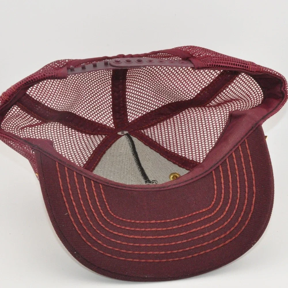 M.S.M.C.A. Trucker Hat Maroon Good Vintage 1984 Fargo ND‎ Shriner Pins